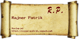 Rajner Patrik névjegykártya